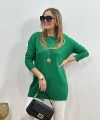 Kadın Kayık Yaka 2 Cepli 38-44 Beden Soft Akrilik Triko Bluz Cty-cnd- 11903-3