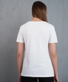 Kadın V Yaka Yırtmaç Detaylı Basic T-shirt cty-abr-10391