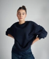 Kadın Bisiklet Yaka Basic Şardonlu Oversize Sweatshirt cty-abr-6959