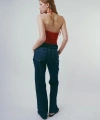 Yüksek Bel 5 Cep Straight Fit Bol Paça Jean Pantolon cty-abr-2321