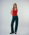Yüksek Bel 5 Cep Straight Fit Bol Paça Jean Pantolon cty-abr-2321