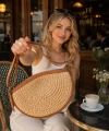 Kadın Hasır Örme Cross Bag Omuz Çantası cty-lbn-1297