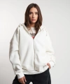 Kadın Kapüşonlu Fermuarlı Cep Detaylı Şardonlu Basic Oversize Sweatmont cty-abr-2211