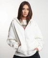 Kadın Kapüşonlu Fermuarlı Cep Detaylı Şardonlu Basic Oversize Sweatmont cty-abr-2211