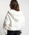 Kadın Kapüşonlu Fermuarlı Cep Detaylı Şardonlu Basic Oversize Sweatmont cty-abr-2211