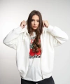 Kadın Kapüşonlu Fermuarlı Cep Detaylı Şardonlu Basic Oversize Sweatmont cty-abr-2211