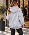 Unisex Üç İplik Şardonlu Oversize Fermuarlı Kapüşonlu Sweat Ceket cty-çtn-28663