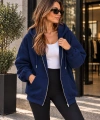 Unisex Üç İplik Şardonlu Oversize Fermuarlı Kapüşonlu Sweat Ceket cty-çtn-28663
