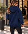 Unisex Üç İplik Şardonlu Oversize Fermuarlı Kapüşonlu Sweat Ceket cty-çtn-28663