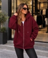 Unisex Üç İplik Şardonlu Oversize Fermuarlı Kapüşonlu Sweat Ceket cty-çtn-28663