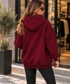 Unisex Üç İplik Şardonlu Oversize Fermuarlı Kapüşonlu Sweat Ceket cty-çtn-28663
