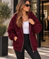 Unisex Üç İplik Şardonlu Oversize Fermuarlı Kapüşonlu Sweat Ceket cty-çtn-28663