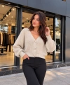Kadın Triko Düğmeli V Yaka Hırka cty-çtn-60683