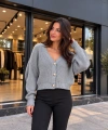 Kadın Triko Düğmeli V Yaka Hırka cty-çtn-60683