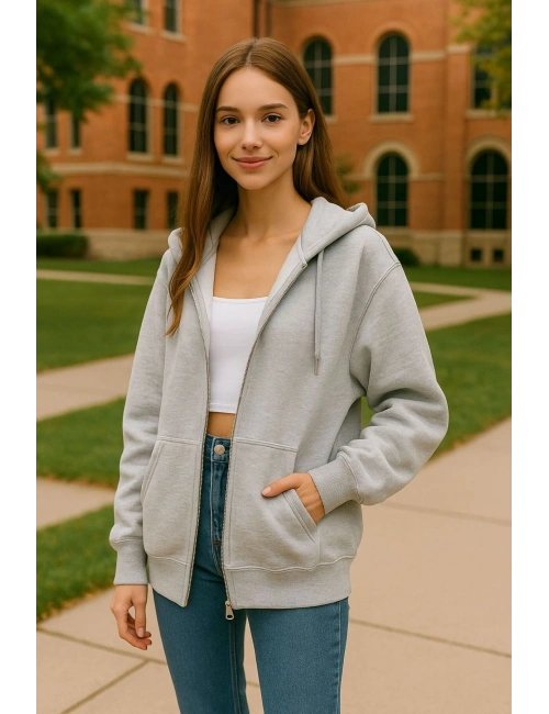 Kapüşonlu Oversize Sweatshirt Ceket cty-abr-8682