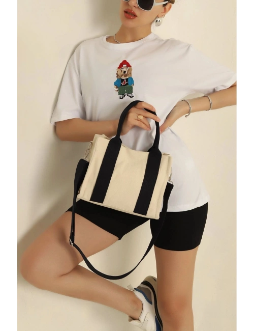 Kadın Kolon Geçiş Mıknatıs Kapama Kanvas Çanta cty-lbn-3368