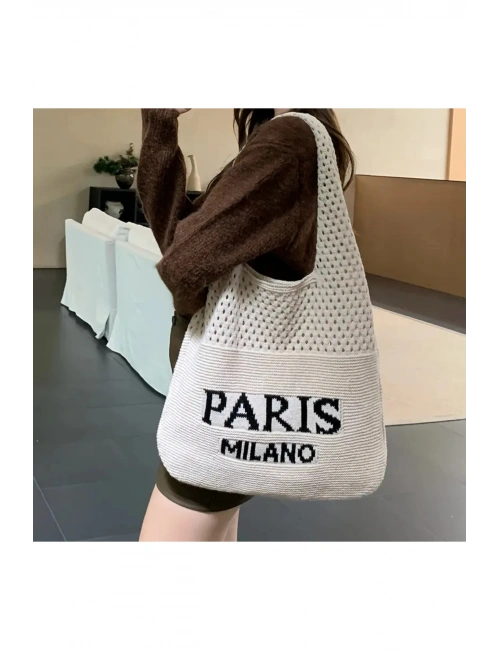 Kadın Örgü Omuz Çantası Paris Milano Örgü
