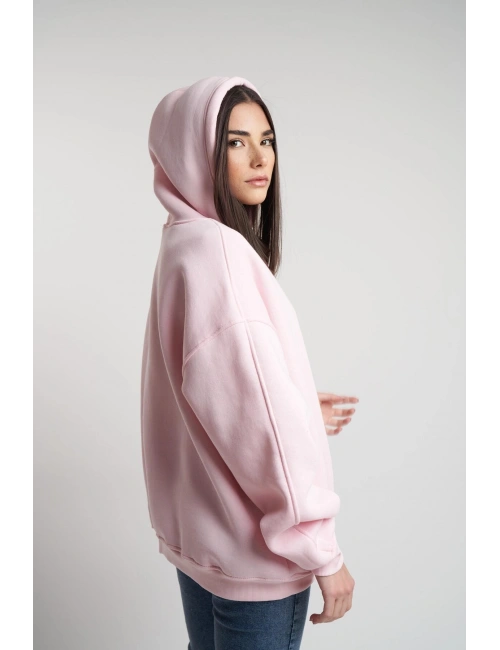 Kadın Kapüşonlu Şardonlu Basic Sweatshirt cty-abr-9151