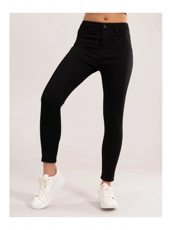Kadın Siyah Yüksek Bel Beş Cep Gabardin Pantolon Cty-abr-6024