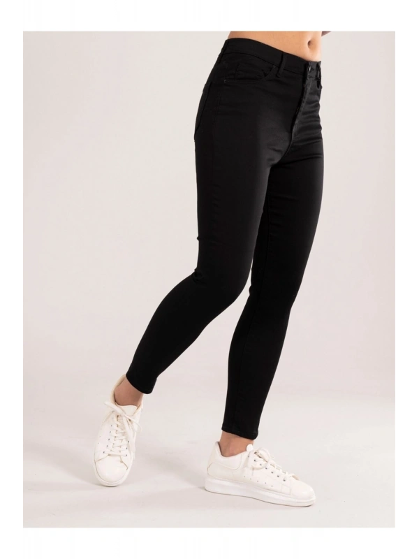 Kadın Siyah Yüksek Bel Beş Cep Gabardin Pantolon Cty-abr-6024