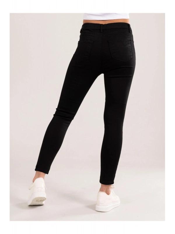 Kadın Siyah Yüksek Bel Beş Cep Gabardin Pantolon Cty-abr-6024