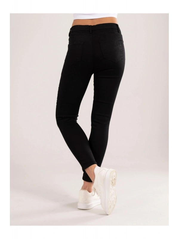 Kadın Siyah Yüksek Bel Beş Cep Gabardin Pantolon Cty-abr-6024