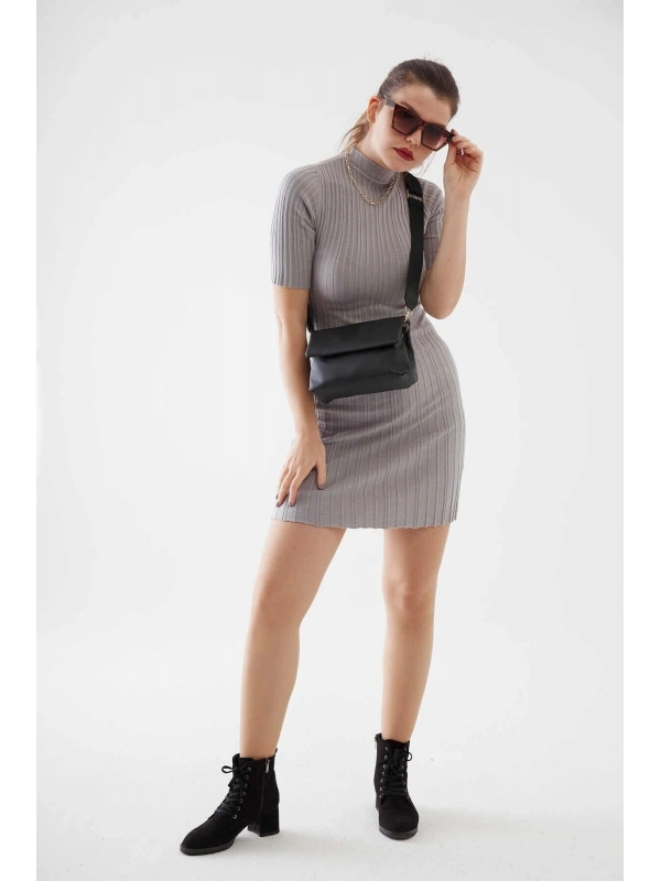 Kadın Siyah Omuz Çantası Saten Kumaş Sunny Model Cty-lbn-6050
