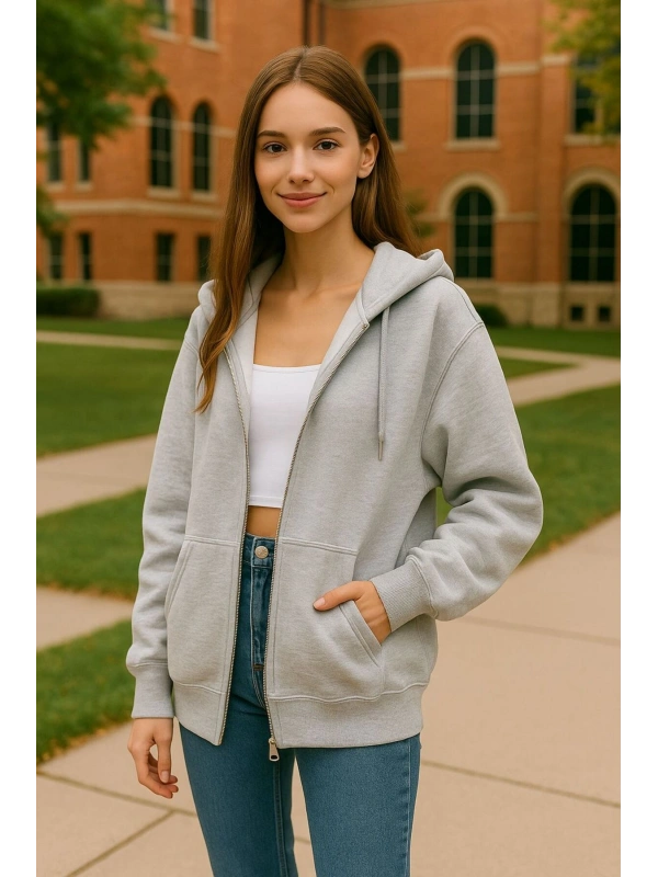 Kapüşonlu Oversize Sweatshirt Ceket cty-abr-8682