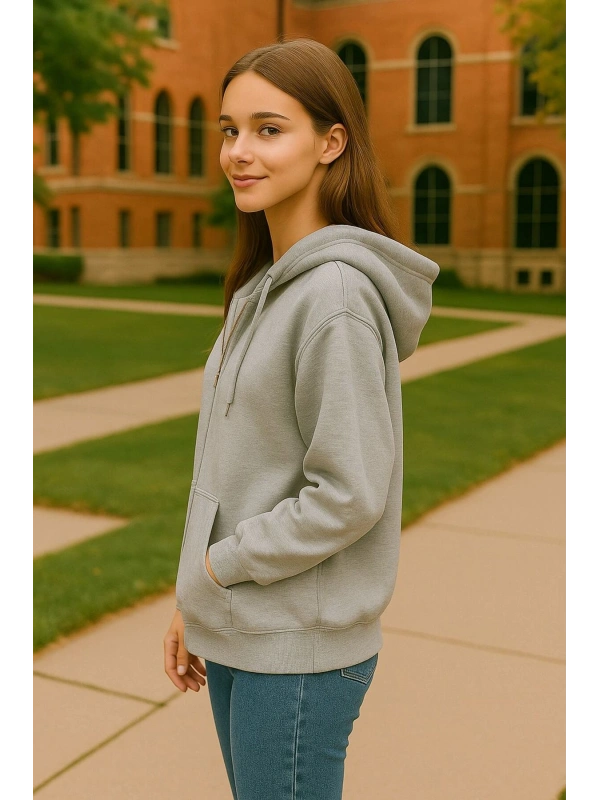 Kapüşonlu Oversize Sweatshirt Ceket cty-abr-8682
