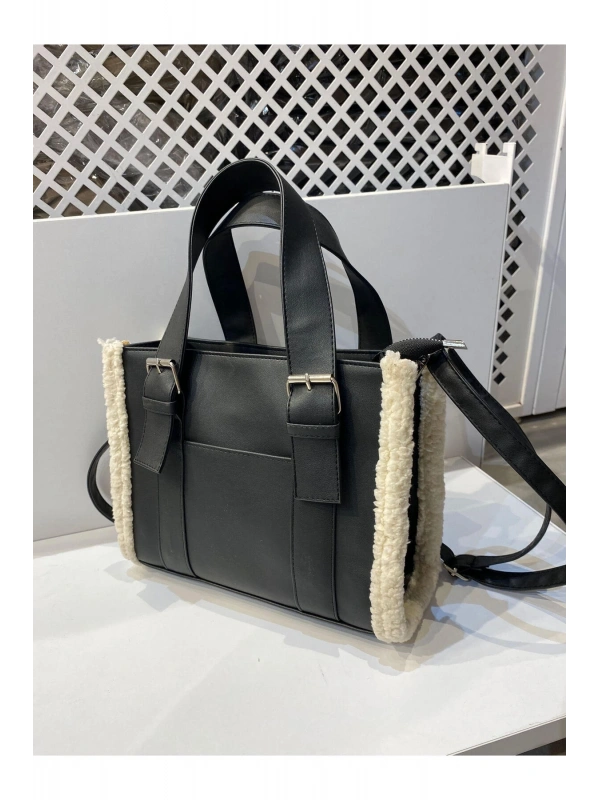 Kadın Kemerli Peluş Detay Kol Ve Omuz Çantası City Çanta Cty-lbn-9285-2