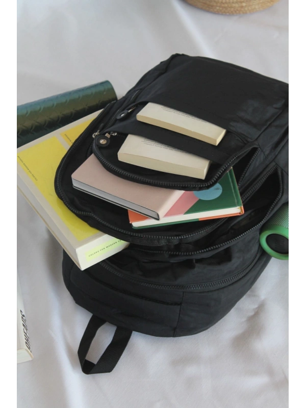 Unisex Krinkıl Okul Sırt Çantası Ortaokul Lise Üniversite Su Geçirmez Kumaş Laptop Cepli cty-lbn-104