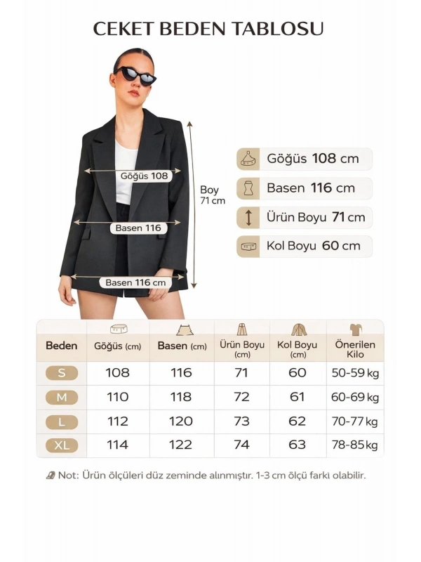 Kadın Oversize Blazer Ceket cty-abr-9000