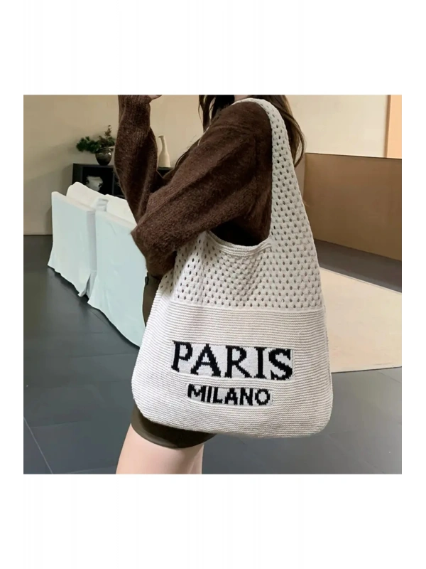 Kadın Örgü Omuz Çantası Paris Milano Örgü