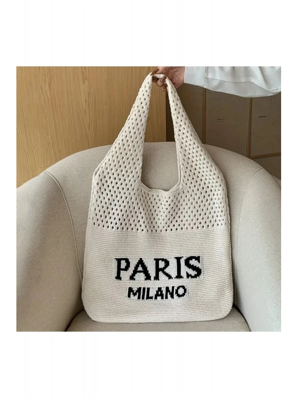 Kadın Örgü Omuz Çantası Paris Milano Örgü