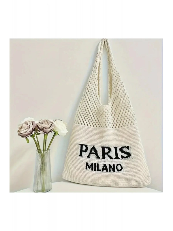 Kadın Örgü Omuz Çantası Paris Milano Örgü