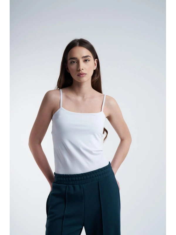 Kadın İp Askılı Pamuklu Bluz cty-abr-1892