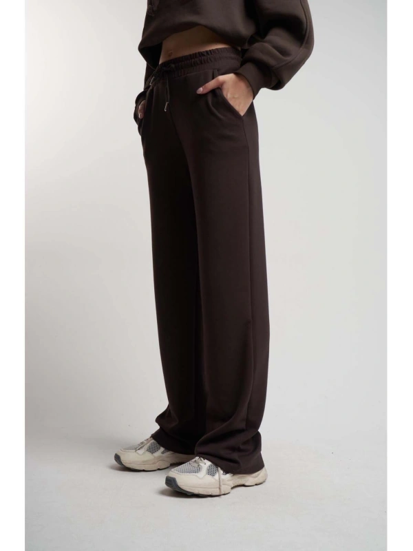 Kadın Bel Lastik Bol Paça Modal Pantolon cty-abr-2045