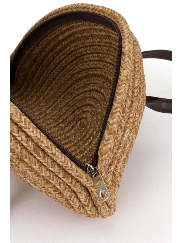 Kadın Hasır Cross Bag El ve Omuz Çantası cty-lbn-1287 Fermuar Kapama
