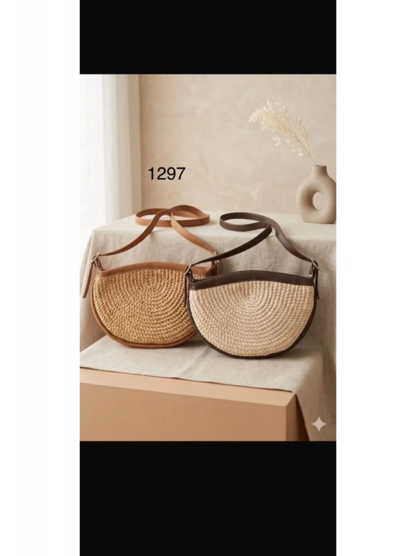 Kadın Hasır Örme Cross Bag Omuz Çantası cty-lbn-1297