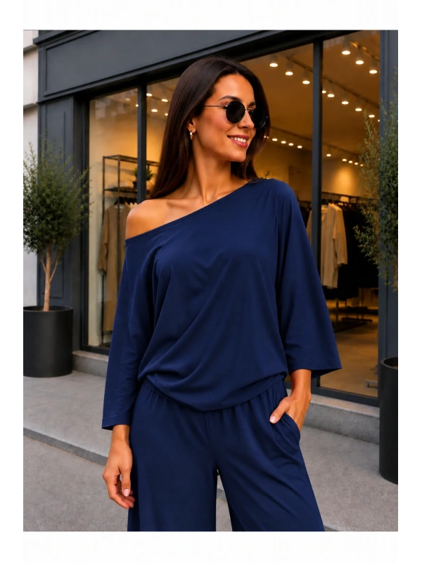 Kadın Oysho Kumaş Düşük Omuz Kolları Geniş Kesim Bluz cty-çtn-29569
