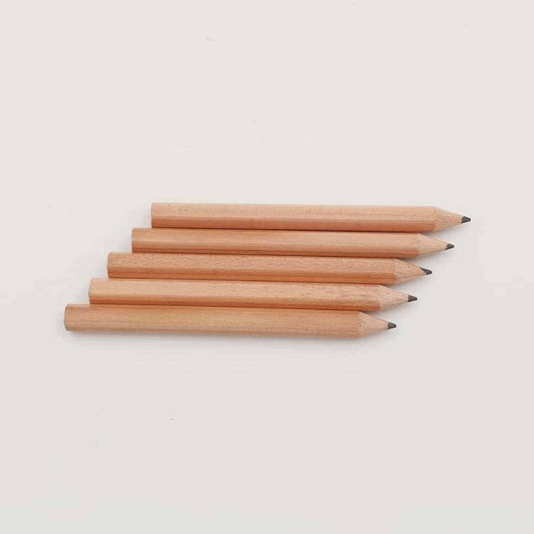 Mini Natural Kurşun Kalem (Paket İçi 5 Adet)
