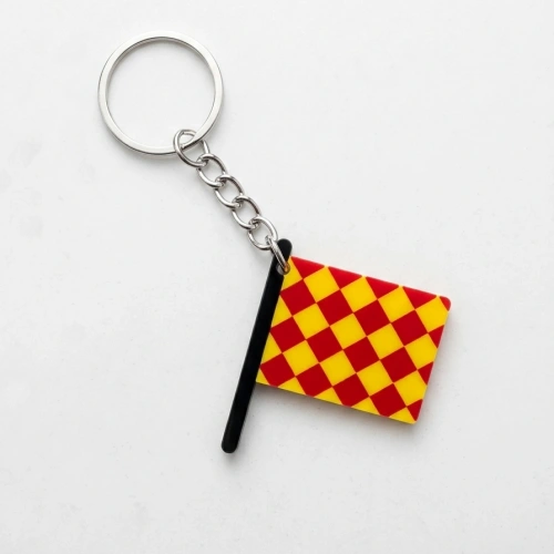 Hakem Anahtarlık, Bayrak Anahtarlık, Damalı, 4x3cm