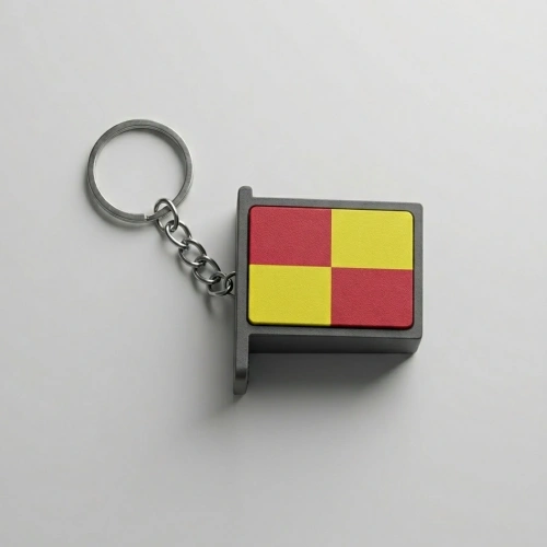 Clicker Hakem Anahtarlık, Bayrak Anahtarlık, Kareli, 4x3cm