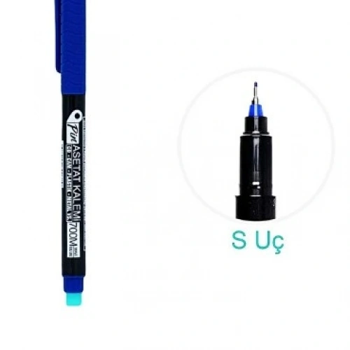 Asetat Kalem Mavi S Uç, Pin Asetat Kalem Mavi S 700