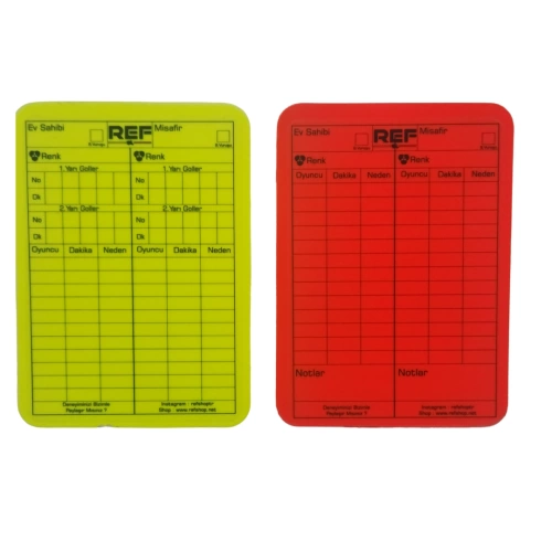 Sarı Kırmızı Kart - Parlak - Şeffaf Etiketli (Üzerine Yazılabilir)