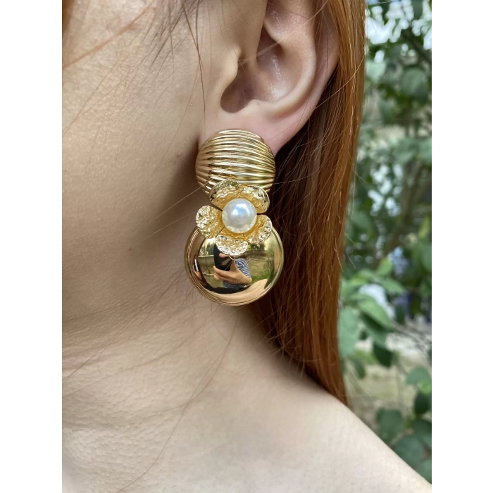 İTHAL LUX İNCİ  ÇİÇEKLİ KÜPE