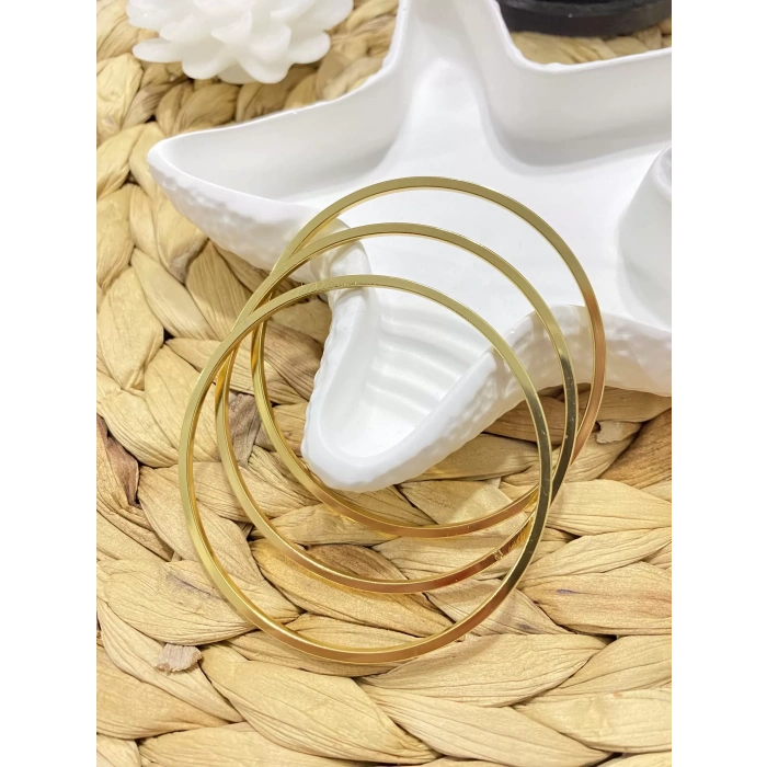 ÇELİK GOLD 3LÜ AJDA BİLEKLİK (60 MM KÜÇÜK BOY)