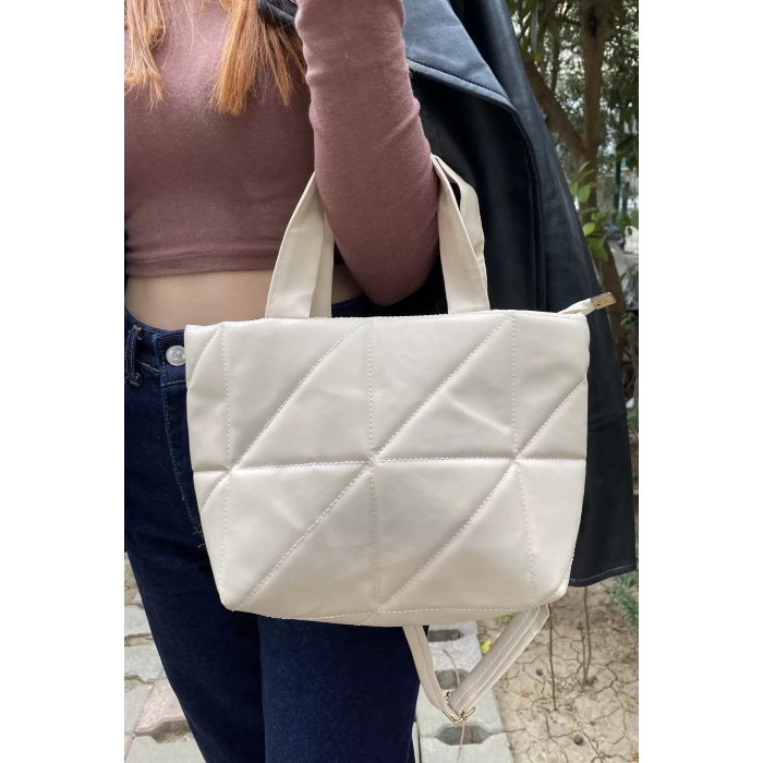 KAPİTONE FERMUARLI KADIN EL ve OMUZ ÇANTASI