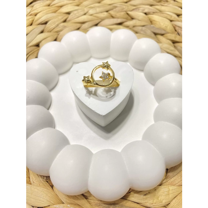 ALTIN RENK YILDIZ FİGÜRLÜ AYARLANABİLİR YÜZÜK