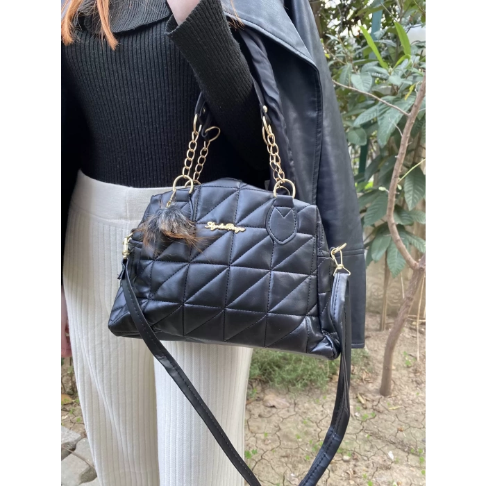 KAPİTONE TASARIM EL KOL ve OMUZ ÇANTASI